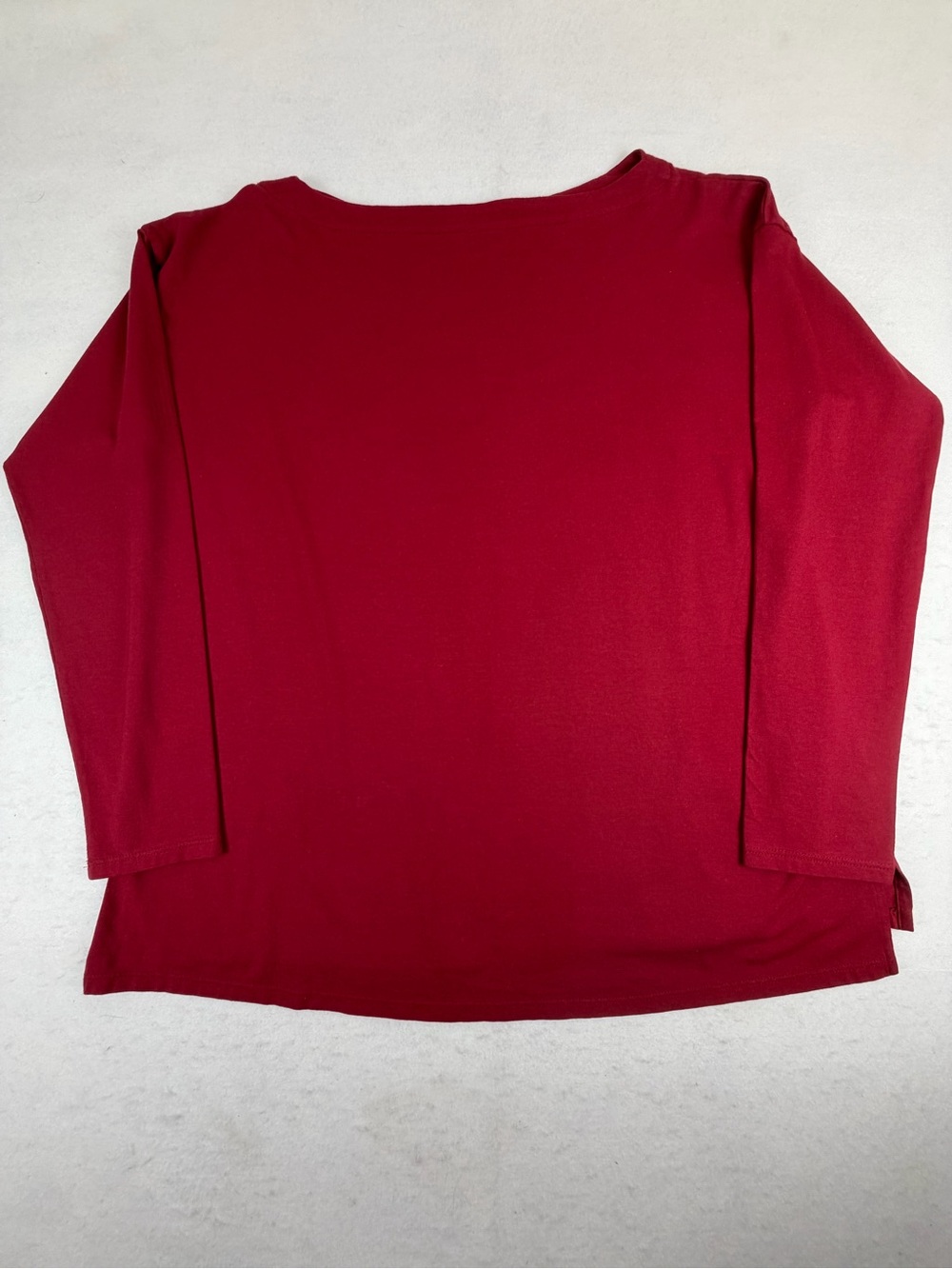 J Jill Luxe Supima Boat Neck Tee Red 3/4 Sleeve Top‎ Medium